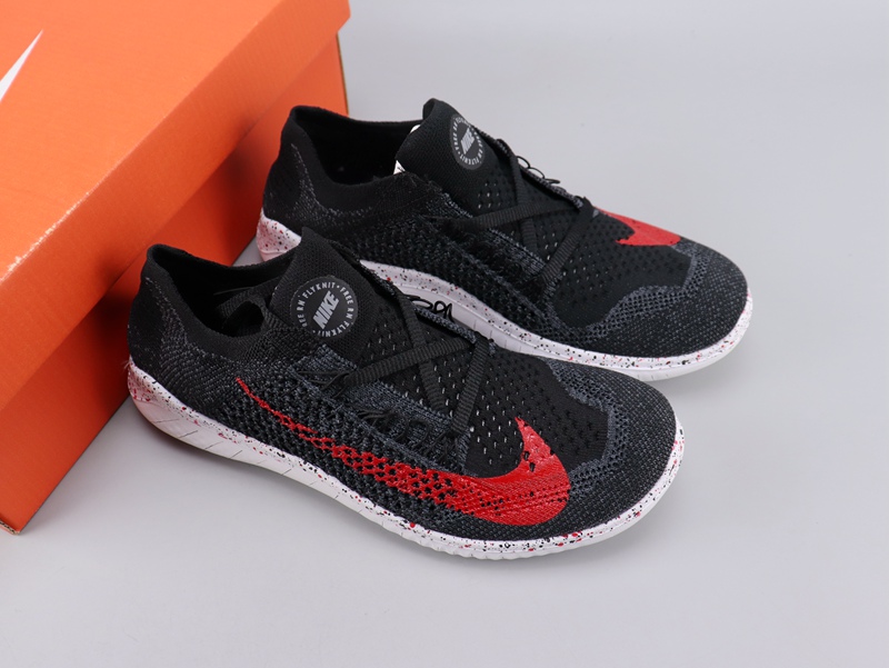 Nike Free Rn Flyknit 2018 Black Red White Shoes
